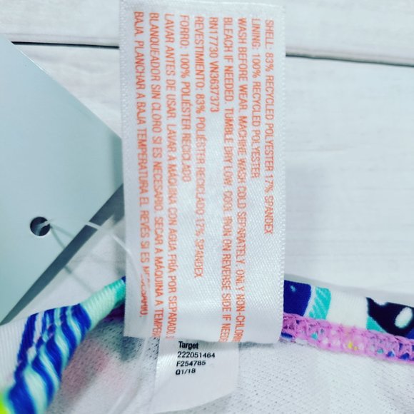 Cat & Jack Girl's Midkini Ruffle Overlay Top UPF 50+ Protection Size M (7/8) - Picture 7 of 8